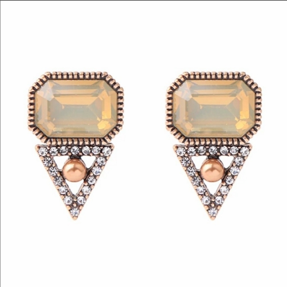 Stone Crystal Stud Earings